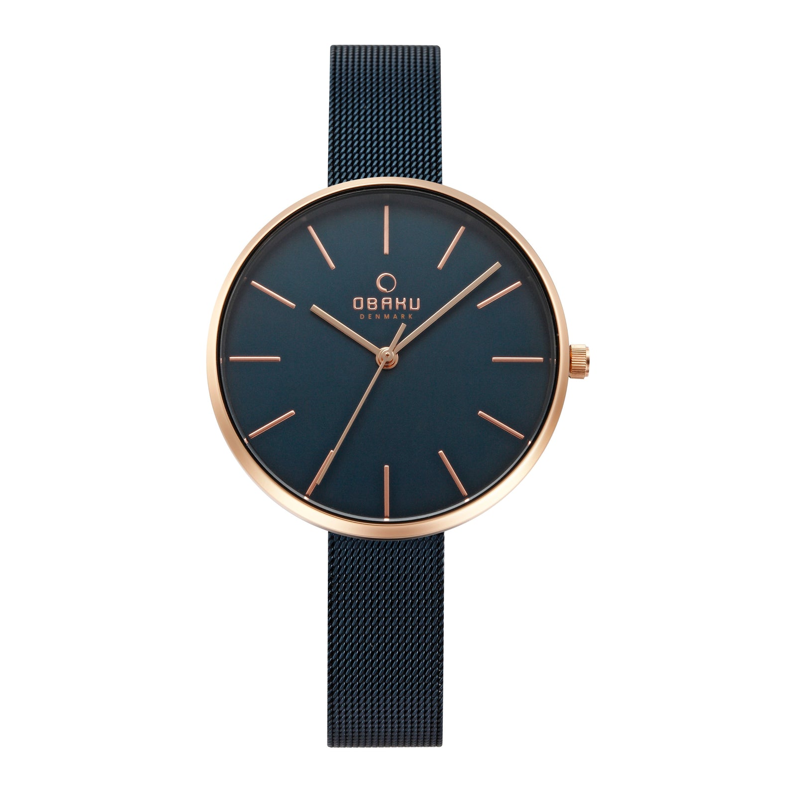 Classic designer watch with mesh bracelet